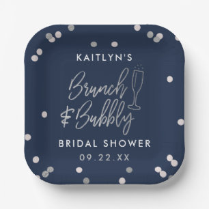 Assiettes En Carton Brunch & Bubbly Confetti Enterrement de Vie de Jeu