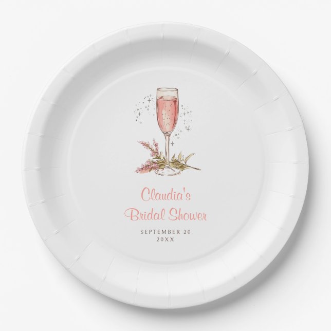 Assiettes En Carton Brunch Bubbly Enterrement de mariage futur Mariée  (Devant)