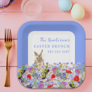 Assiettes En Carton Brunch de Pâques et chasse aux oeufs Bunny Printem