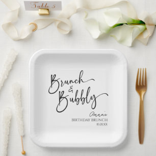 Assiettes En Carton Brunch élégant et fête de brunch d'anniversaire Bu