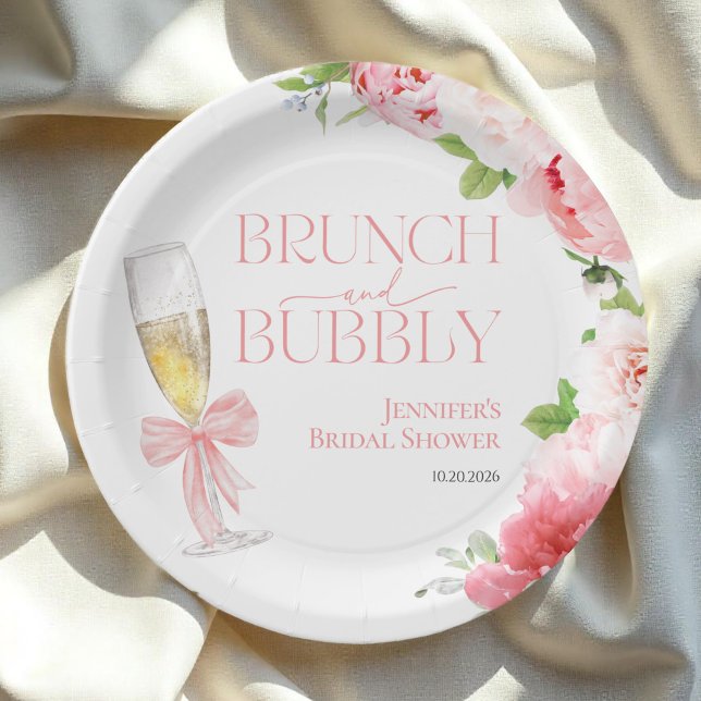 Assiettes En Carton Brunch et Bulles | Jardin sauvage pour la fête de  (Créateur téléchargé)
