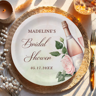 Assiettes En Carton Brunch et Champagne Pétillant Enterrement de Vie d