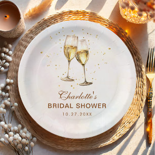 Assiettes En Carton Brunch et Champagne Pétillant Enterrement de Vie d
