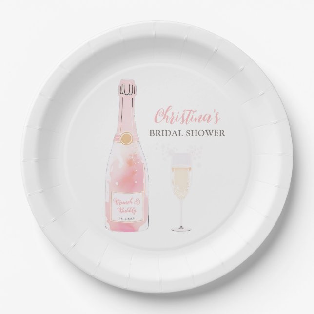 Assiettes En Carton Brunch et Champagne Pétillant Enterrement de Vie d (Devant)