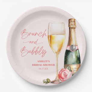 Assiettes En Carton Brunch et Fête des mariées champagne Bubbly Mimosa