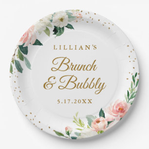 Assiettes En Carton Brunch Floral Et Bubbly