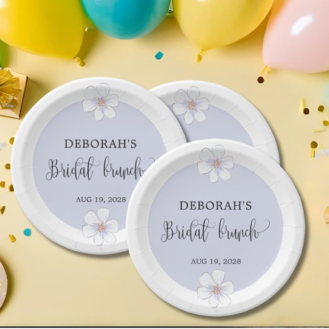 Assiettes En Carton Brunch nuptial romantique Lilac (Créateur téléchargé)