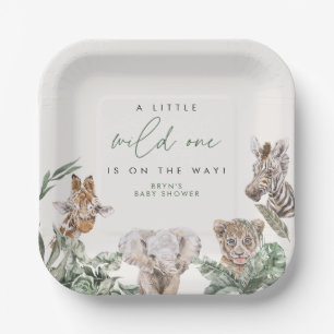 Assiettes En Carton BRYN Cute Jungle Safari Baby shower animal bébé
