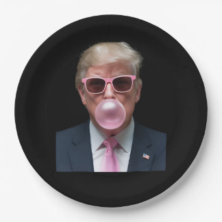 Assiettes En Carton Bubblegum Rose Trump Drôle Président USA