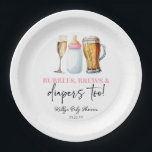 Assiettes En Carton Bubbles Brews and Diapers Too! Baby Shower<br><div class="desc">These are Bubbles Brews and Diapers Too! Baby Shower Paper Plates!</div>