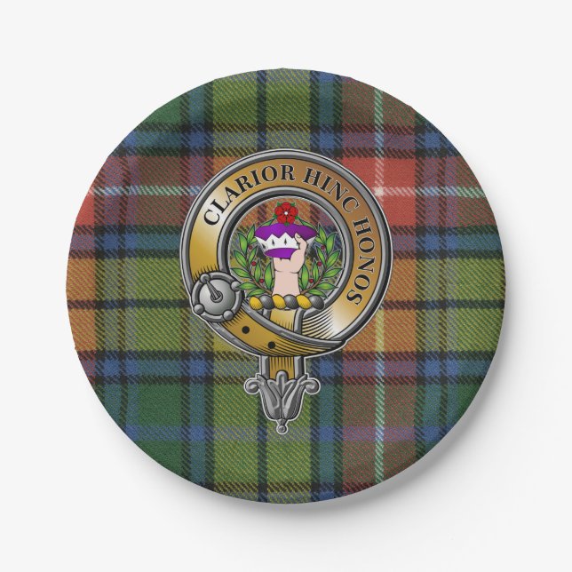Assiettes En Carton Buchanan Tartan & Badge (Devant)