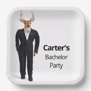 Assiettes En Carton Buck In a Tuxedo pour Bachelor Party