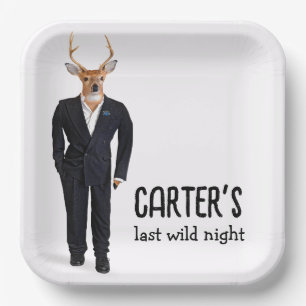 Assiettes En Carton Buck In a Tuxedo pour Bachelor Party