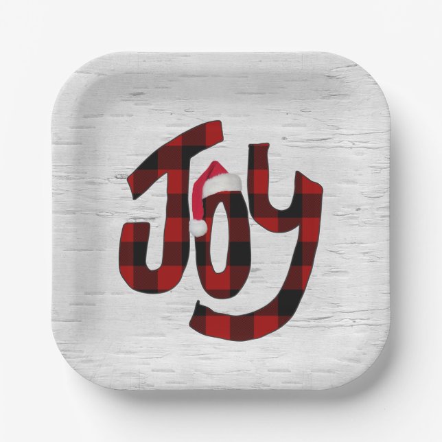 Assiettes En Carton Buffalo Plaid Joch Sur White Birch (Recto)