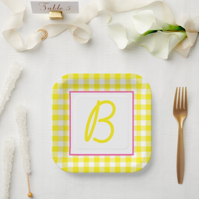 Assiettes En Carton Buffalo plaqué monogramme (Mariage)