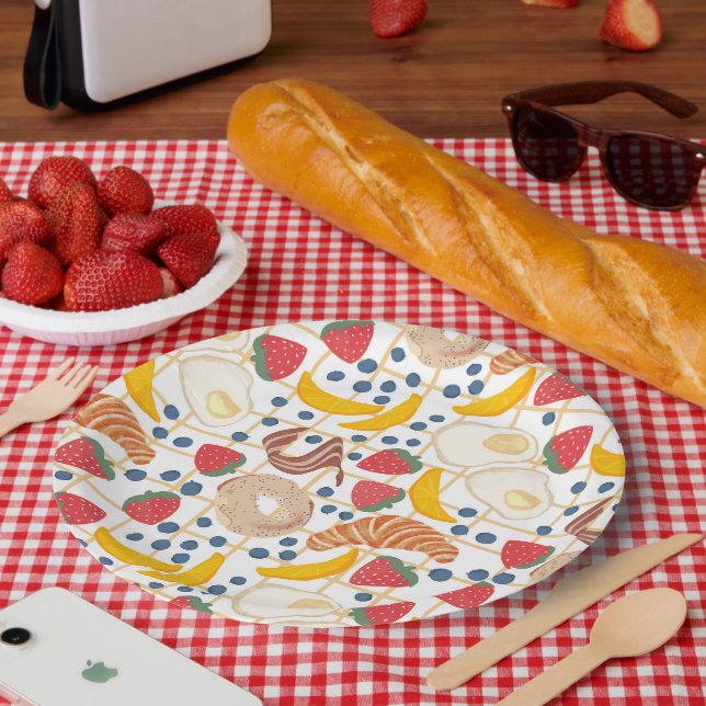 Assiettes En Carton Buffet de petit-déjeuner et brunch (Pique-nique)