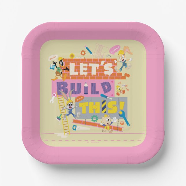 Assiettes En Carton BUGS BUNNY BUILDERS™| Chantier "Construisons ensem (Recto)