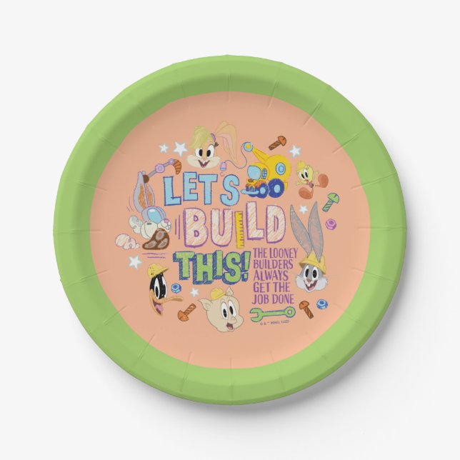 Assiettes En Carton BUGS BUNNY BUILDERS™| "Construisons Cela" Dessin (Devant)