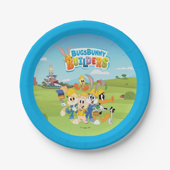 Assiettes En Carton BUGS BUNNY BUILDERS™| The Looney Builders Group (Devant)