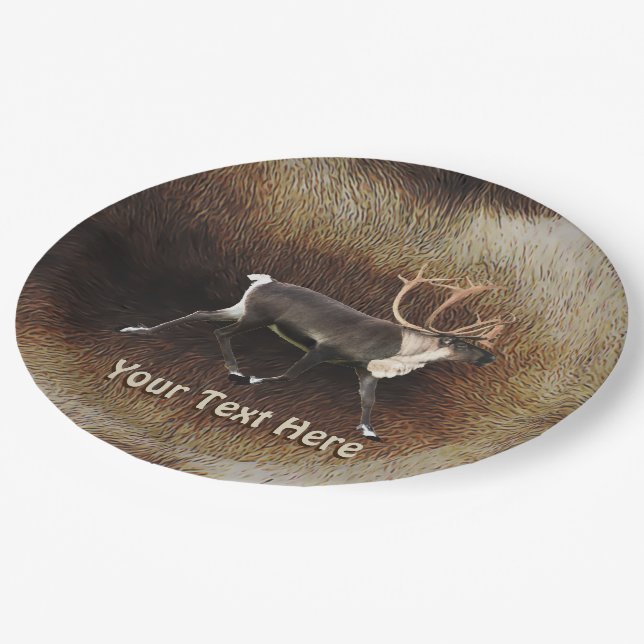 Assiettes En Carton Bull Caribou (Reindeer) (Angle)