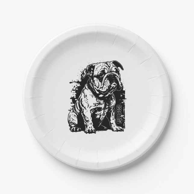 Assiettes En Carton Bulldog Graffiti Bulldog Art Bulldog Lover Bulldog (Devant)
