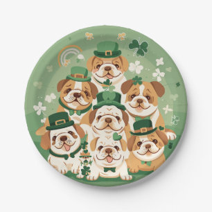 Assiettes En Carton Bulldogs anglais de la Saint-Patrick