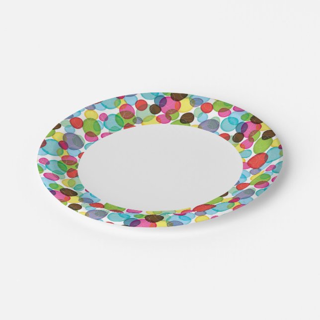 Assiettes En Carton Bulles rondes enfants motif 2 (Angle)