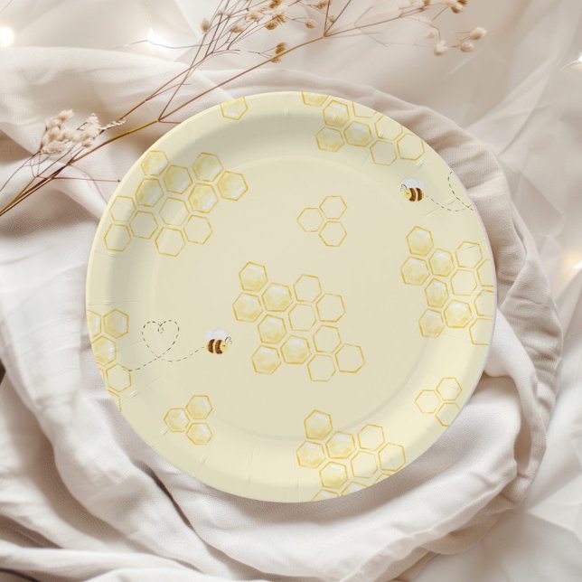 Assiettes En Carton Bumble abeille nid d'anniversaire (Créateur téléchargé)