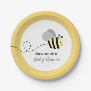 Assiettes En Carton Bumble Bee Gris et Jaune sur mesure