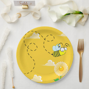 Assiettes En Carton Bumble Bee Honey Anniversaire Jour Fête Jaune