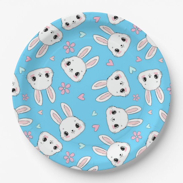 Assiettes En Carton Bunnies (Devant)
