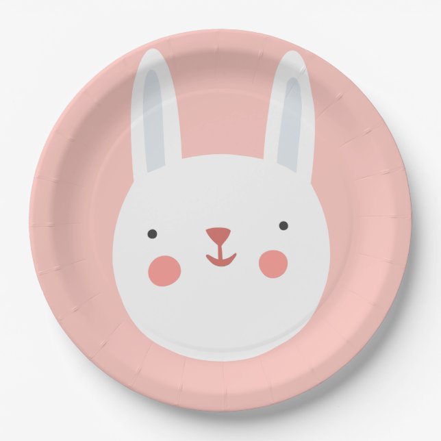 Assiettes En Carton Bunny Birthday Kids Décor mural (Devant)