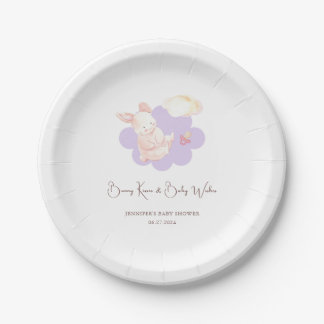 Assiettes En Carton Bunny Dreams Baby shower violet