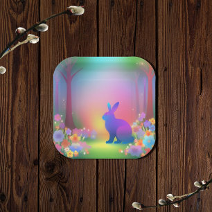 Assiettes En Carton Bunny mystique dans la forêt de printemps
