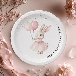 Assiettes En Carton Bunny Pastel rose Anniversaire   Vaisselle à la ca