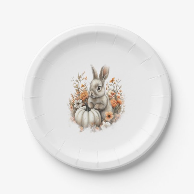 Assiettes En Carton Bunny Shirt Citrouille du pays (Devant)