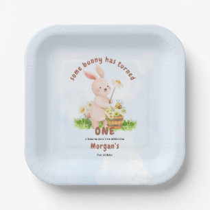 Assiettes En Carton Bunny tourne un mignon bébé lapin 1er anniversaire