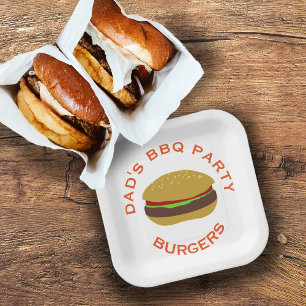 Assiettes En Carton Burger Party Backyard BBQ Custom Paper Plates