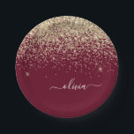 Assiettes En Carton Burgundy Gold Glitter Girly Monogram Glam<br><div class="desc">Paillettes de luxe et de monogramme de nom de fêtes avec plaques de Gold et Burgundy. Ceci est le cadeau parfait pour un 16ème anniversaire, un mariage, une douche de mariée, un anniversaire, une douche de bébé ou une fête de bachelorette pour quelqu'un qui aime le luxe et les styles...</div>