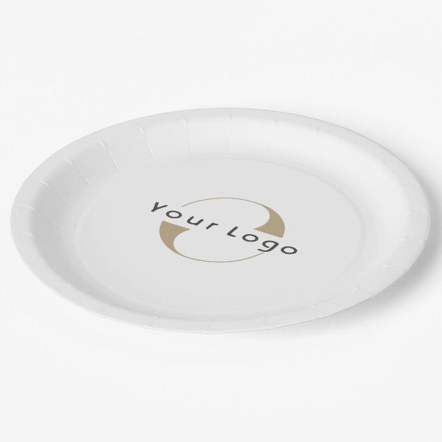 Assiettes En Carton Business Modern Logo Clean Minimal Company White (Angle)