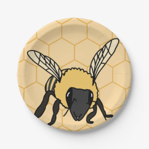 Assiettes En Carton Buzzing Bee Honeycomb Beehive