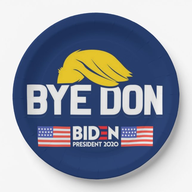 Assiettes En Carton Bye Don BIDEN 2020 Président HARRIS (Devant)