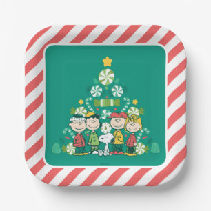 Assiettes En Carton cacahuètes Arbre de Noël de menthe poivrée