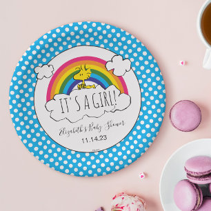 Assiettes En Carton cacahuètes C'est un Baby shower de fille