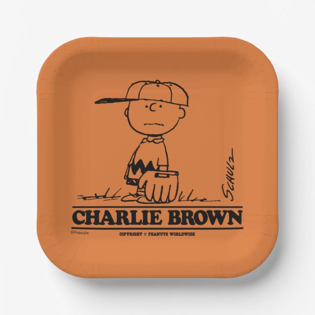 Assiettes En Carton cacahuètes | Charlie Brown Jouer à la balle (Recto)