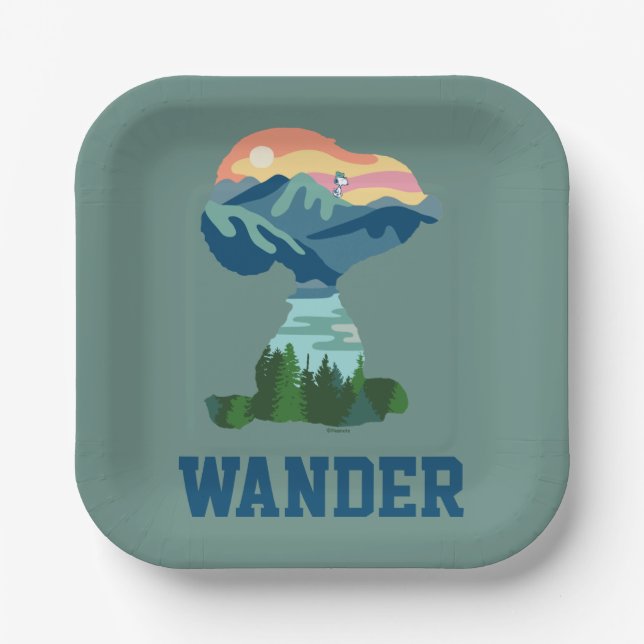 Assiettes En Carton cacahuètes | Grand Portrait extérieur Snoopy (Recto)