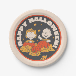 Assiettes En Carton cacahuètes Happy Halloween Sally & Linus