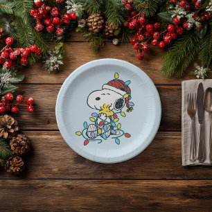 Assiettes En Carton cacahuètes L'amour et les lumières de Noël
