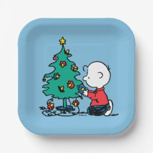 Assiettes En Carton cacahuètes Lumières de Noël Brown Charlie