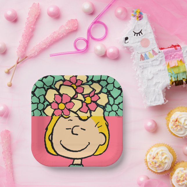 Assiettes En Carton cacahuètes | Moitié et demi-fleurs Sally (Fête)